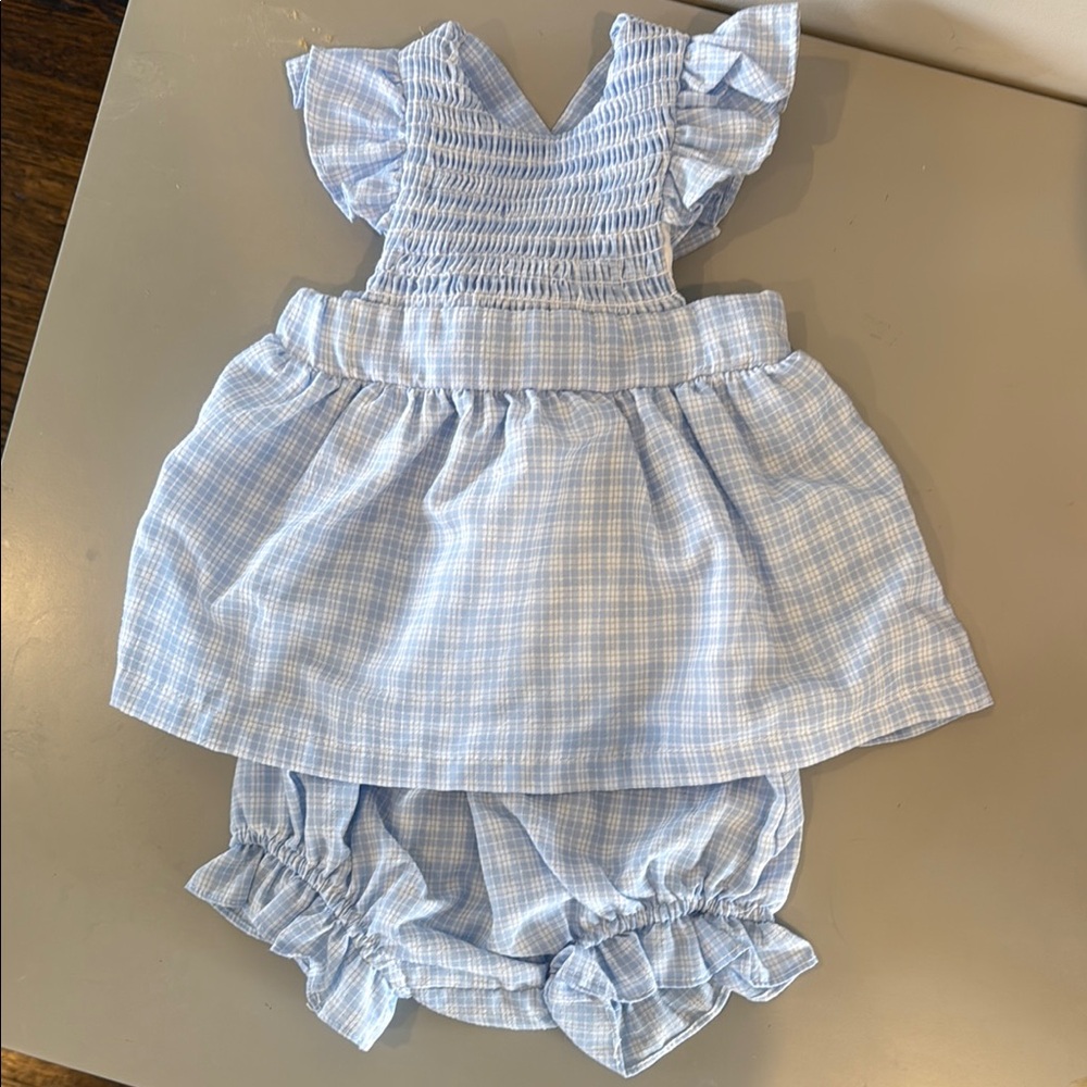 Stitchy Fish Call it Like I Sea it Diaper Set, Blue. Size 9 month